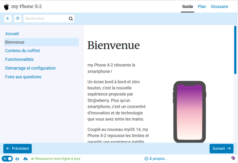 Options PWA en bas d’une publication web de Guide.