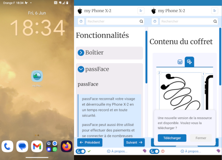 Exemple d’application PWA sur mobile.